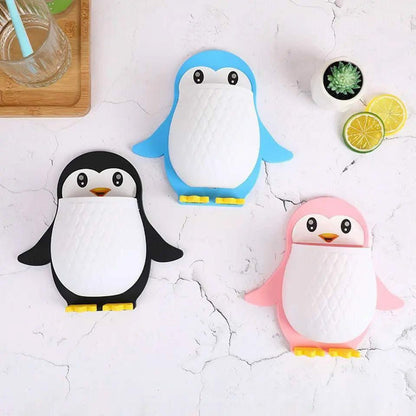 Creative Penguin Holder | Wall Mounted Organizer with Drain Hole | Punch Free Storage for Bathroom, Kitchen, or Living Room