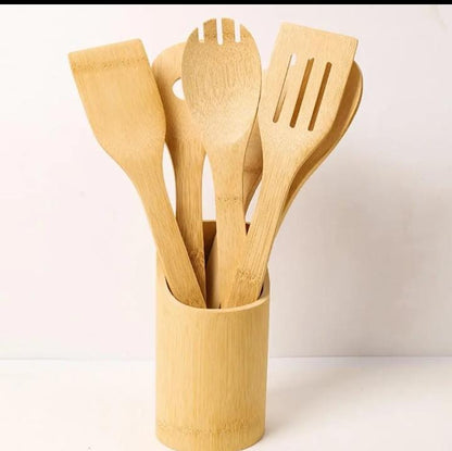 5in1 Bamboo Mwiko Set | Eco-Friendly Cooking Utensils | Versatile Kitchen Tools