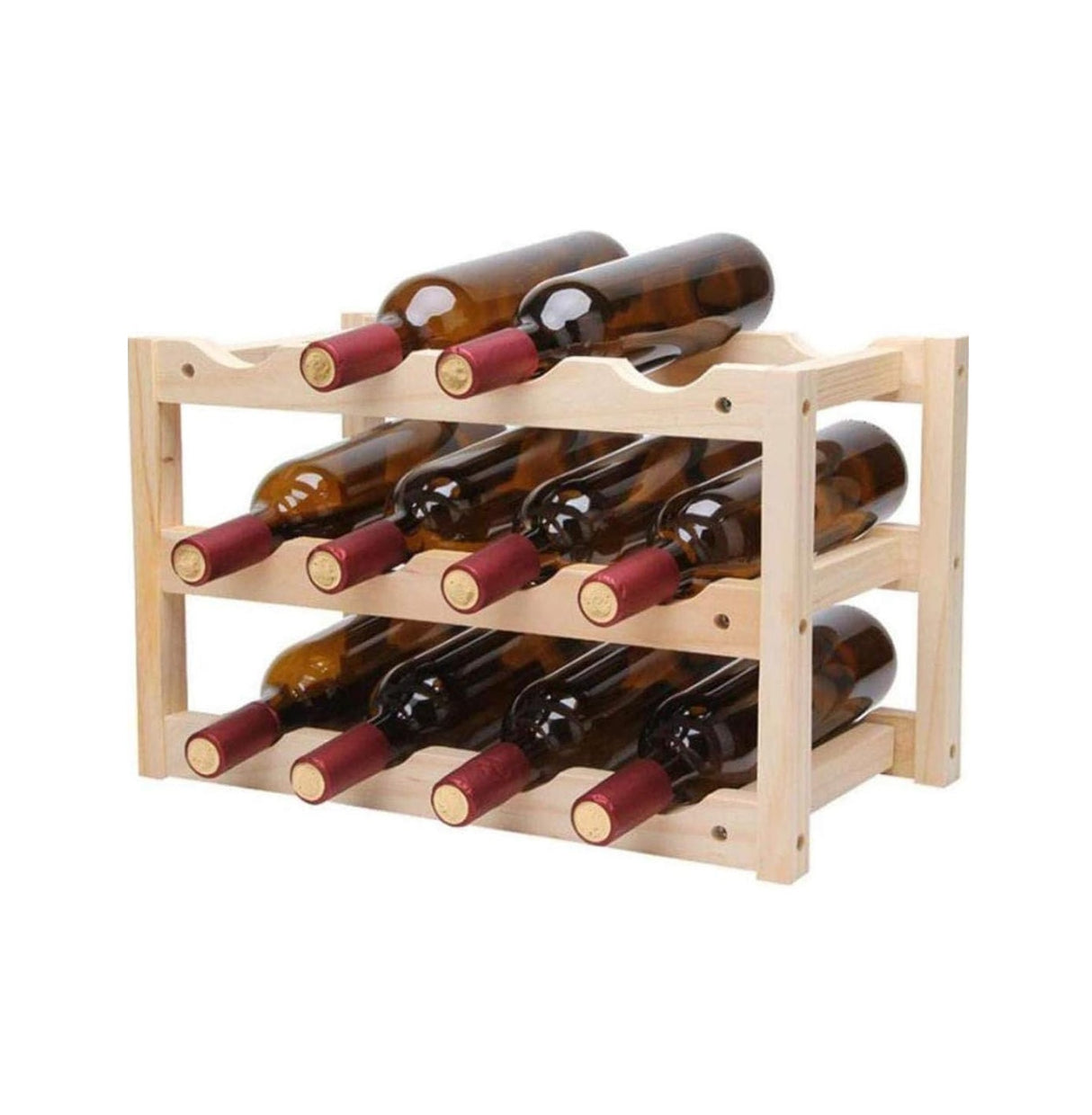 Bamboo Wine Rack Stand | Foldable Countertop Wooden Spice Storage Rack | Stylish Bamboo Countertop Organizer