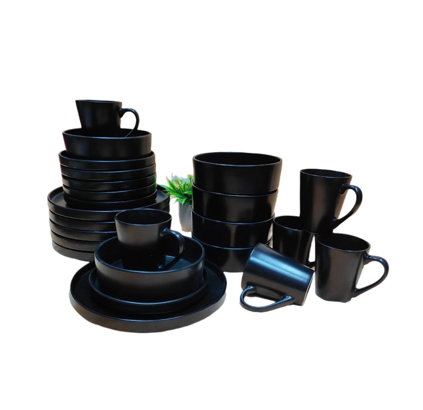 24 Piece Ceramic Dinner Set | Elegant Dining Collection with Dinner Plates, Side Plates, Bowls, and Cups