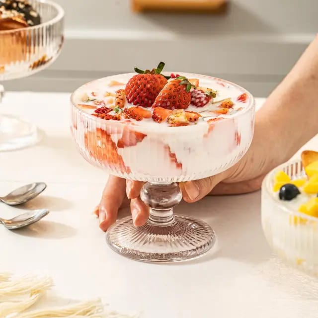 320ml Glass Dessert Bowl | Versatile Bowl for Snacks, Nuts, Milkshakes, Condiments & Salad