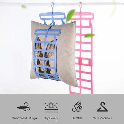 Foldable Drying Rack | Multifunctional Plastic Pillow and Doll Cushion Rack | Windproof Clip for Plush Toys | Home Organizer