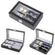 Furaha Finds 6+3 Slots PU Leather Watch & Sunglass Organizer Box 