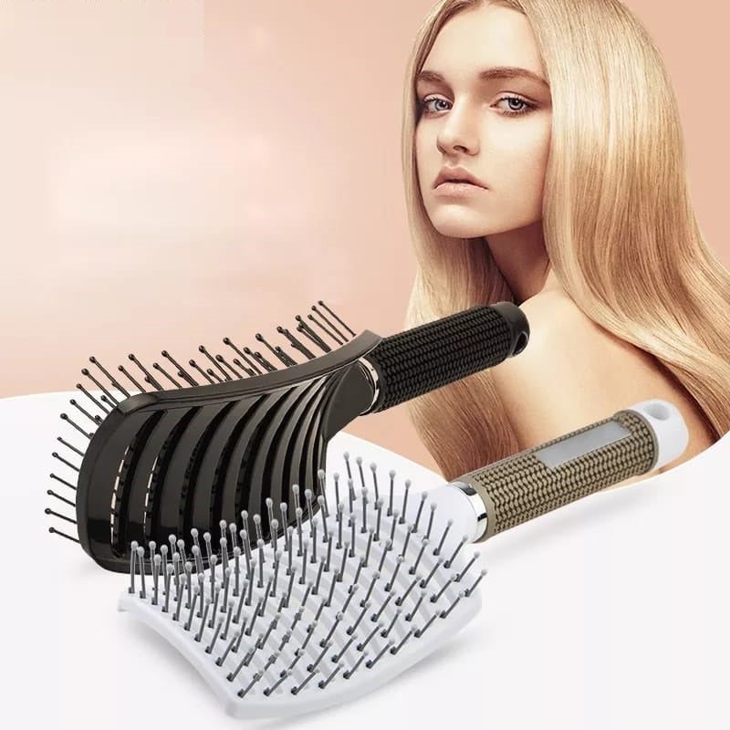 Curved Vented Professional Detangling Comb | Hair Care Tool | Available in Black & Grey