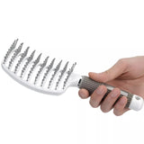 Curved Vented Professional Detangling Comb | Hair Care Tool | Available in Black & Grey