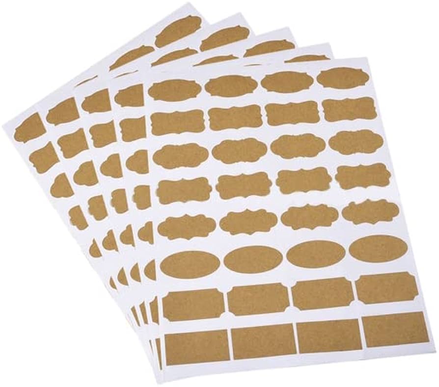 80pcs Pantry Stickers/Organizing Labels | Black & Brown | 3.5x5.5 cm | Includes Pen