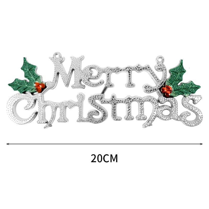 1pc Merry Christmas Letter Hanging Sign | Gold & Silver Xmas Tree Pendant | Alphabet Door & Window Ornament | New Year Decorations (20cm & 25cm)