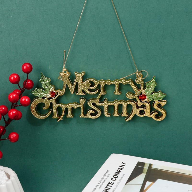 1pc Merry Christmas Letter Hanging Sign | Gold & Silver Xmas Tree Pendant | Alphabet Door & Window Ornament | New Year Decorations (20cm & 25cm)