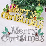 1pc Merry Christmas Letter Hanging Sign | Gold & Silver Xmas Tree Pendant | Alphabet Door & Window Ornament | New Year Decorations (20cm & 25cm)