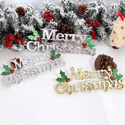 1pc Merry Christmas Letter Hanging Sign | Gold & Silver Xmas Tree Pendant | Alphabet Door & Window Ornament | New Year Decorations (20cm & 25cm)