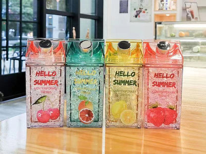 Hello Summer" Acrylic Smoothie/Party Cups with Straw | 600ml | Available in 3 Fun Shapes