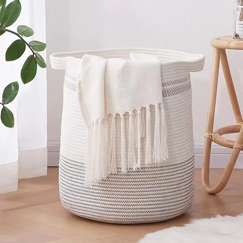 Hand Woven MultiPurpose Basket | Sturdy & Durable | 50x52x45cm | Toys & Laundry Supplies