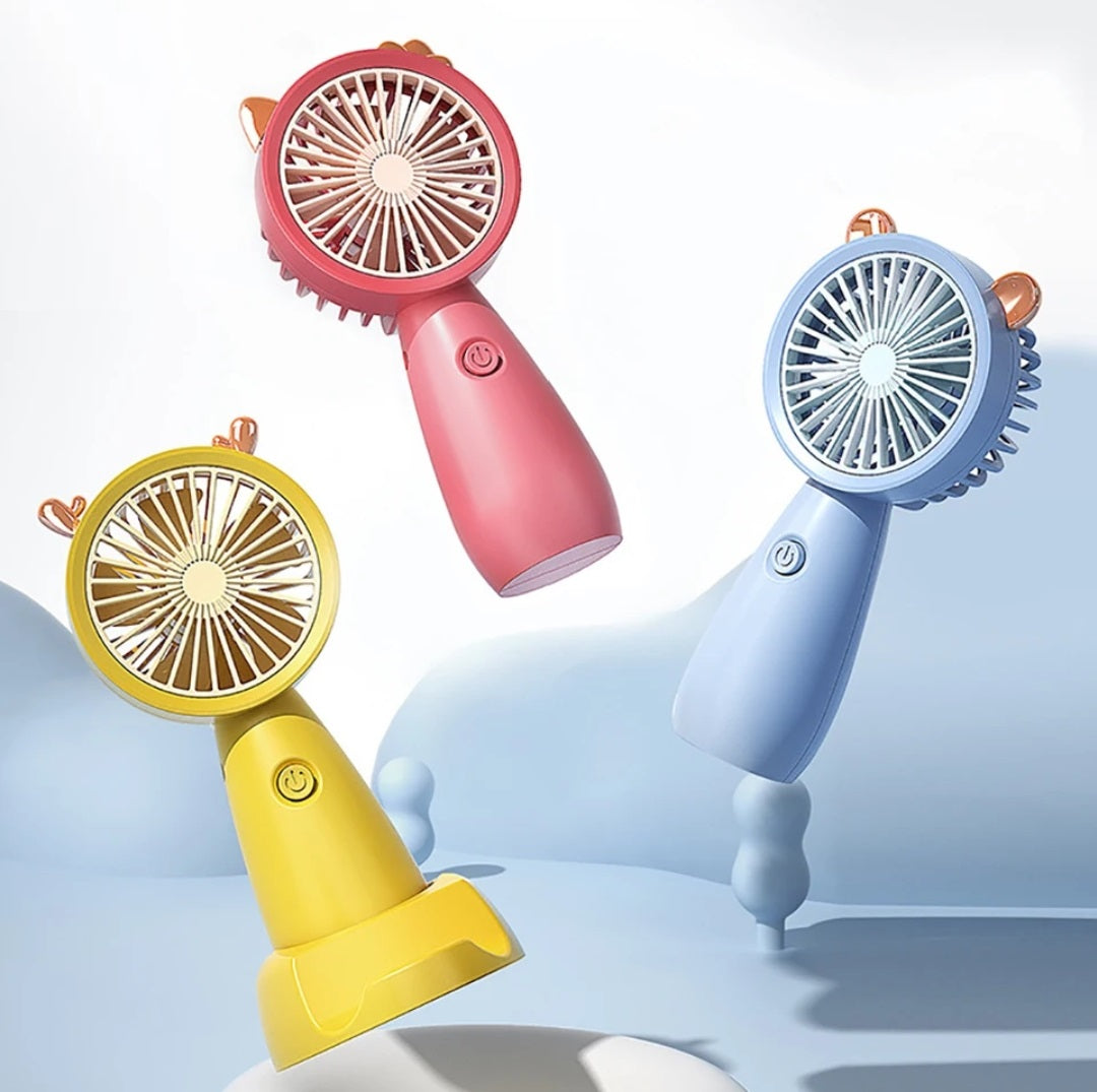 Handheld USB Mini Fan | Portable USB Charging Fan with Stand & Phone Holder | Creative Mini Pocket Fan