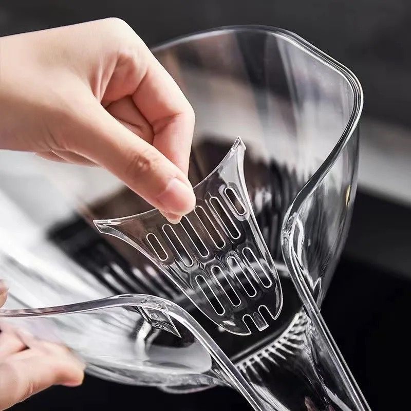 Sink Strainer/Drainer Basket | Multi-Functional Sink Rinse & Drain Basket | Clear & Grey | Space-Saving Design