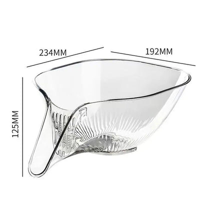 Sink Strainer/Drainer Basket | Multi-Functional Sink Rinse & Drain Basket | Clear & Grey | Space-Saving Design