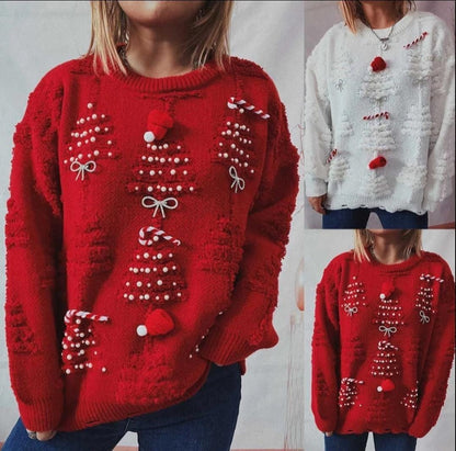 High Quality Adult Christmas Sweaters | Festive Red & White Holiday Knitwear