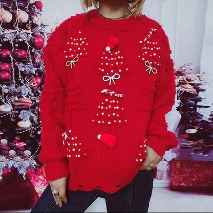 High Quality Adult Christmas Sweaters | Festive Red & White Holiday Knitwear