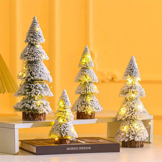 30cm Mini Christmas Tree with Lights | Pre-Lit Small Holiday Tree | Perfect for Desk & Tabletop Decor