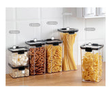 8pcs Airtight Transparent Acrylic Food/Pantry Storage Containers | Dry Food & Cereal Storage with Stickers & Pen | Dishwasher Safe