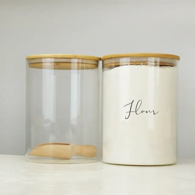 Large Capacity Glass Storage Containers with Bamboo Lids | 3L, 2.5L, 2L | Stylish Kitchen Storage