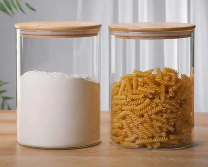 Large Capacity Glass Storage Containers with Bamboo Lids | 3L, 2.5L, 2L | Stylish Kitchen Storage