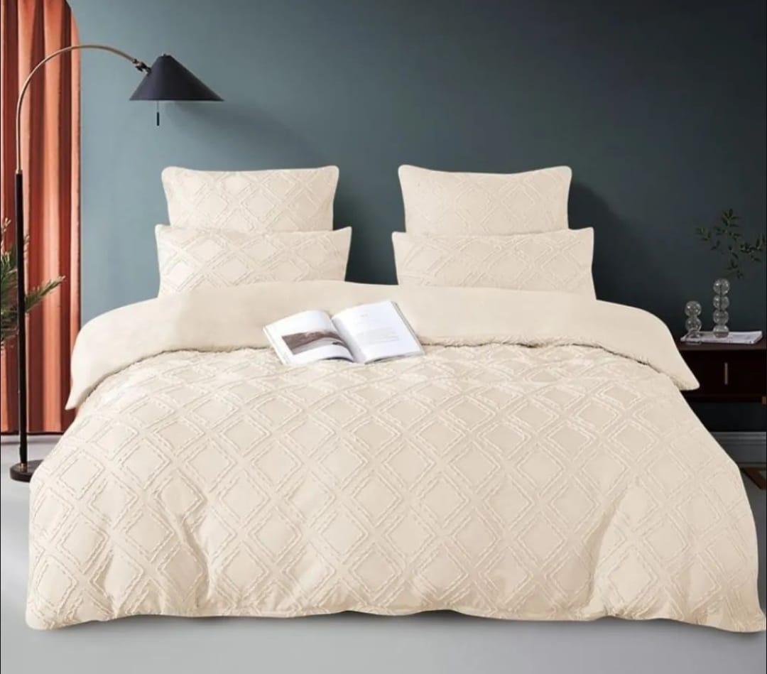 Luxury Tufted Wave Design Duvet Cover Set | Soft Microfiber Bedding for All Seasons | Sizes 6x6, 6x7