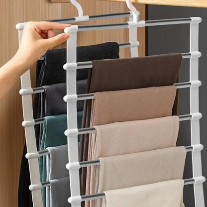 6 Layer Aluminum Tube Trouser/Pants Hanger | Space-Saving Closet Organizer | 45cm x 35cm