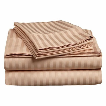 Luxury Cotton Striped Bedsheet Set | Soft & Breathable | Sizes 7x8 & 8x8 | Includes 4 Pillowcases & 2 Bedsheets