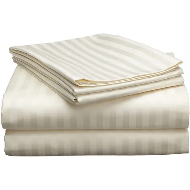 Luxury Cotton Striped Bedsheet Set | Soft & Breathable | Sizes 7x8 & 8x8 | Includes 4 Pillowcases & 2 Bedsheets