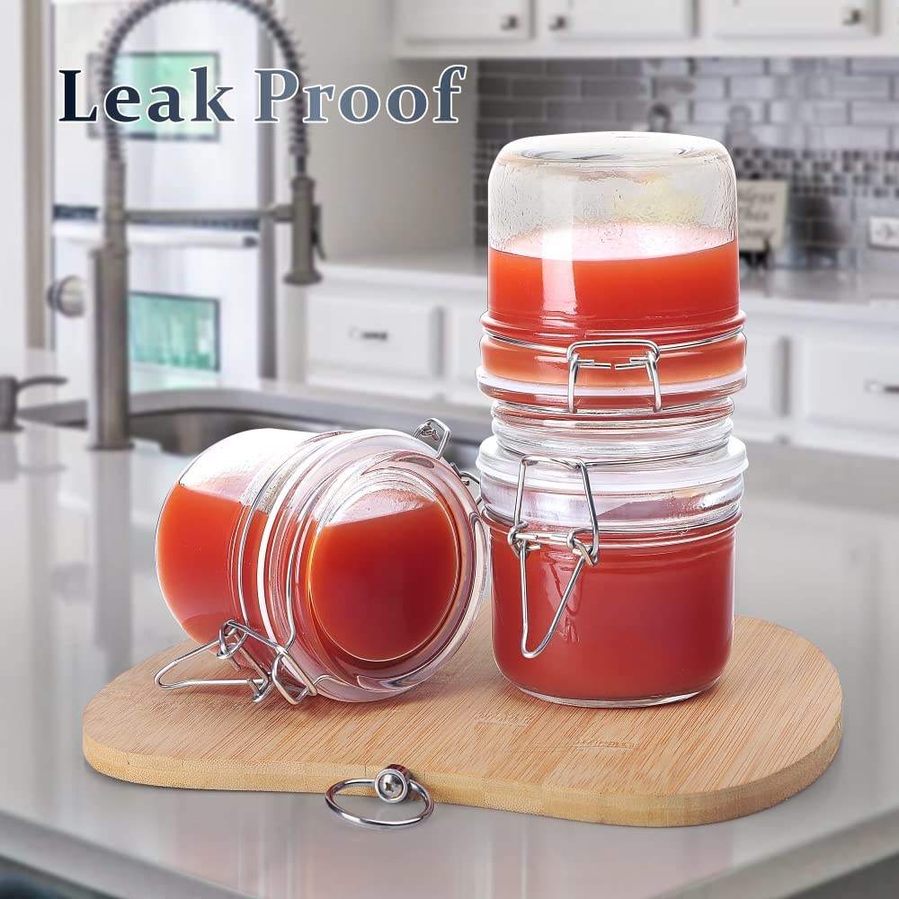 Bon Appetit Stylish Clip Style Glass Storage Jars | Leak Proof Borosilicate Glass | 0.25L to 1.5L Capacities