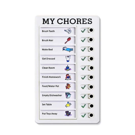 Plastic Kids' Chore Checklist Board | Daily Task Organizer for Home & Office | 12x20 cm Durable Plastic