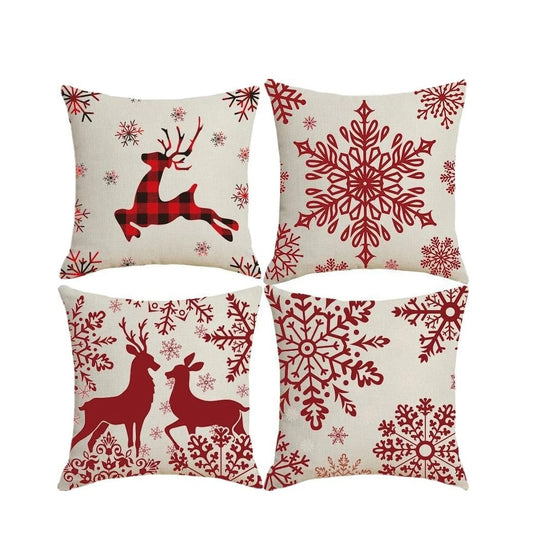 1 pc Santa Claus Printed Christmas Cushion Cover | 45x45cm Pillow Case | Festive Home Decor