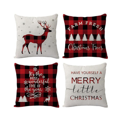 1pc Santa Claus Printed Christmas Cushion Cover | 45x45cm Pillow Case | Festive Home Decor