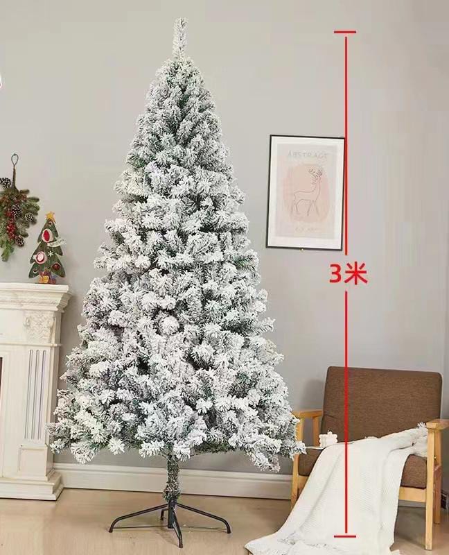 10ft Snow Flocked Christmas Tree | Large Scale, Thick & Bushy | Realistic Snowy Christmas Tree for Festive Decor