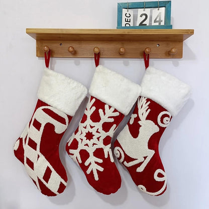 Set of 3 Big Christmas Decor Socks |  Festive Fireplace & Holiday Decor