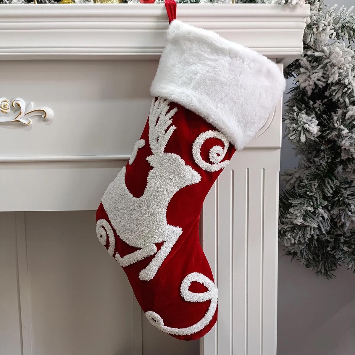 Set of 3 Big Christmas Decor Socks |  Festive Fireplace & Holiday Decor