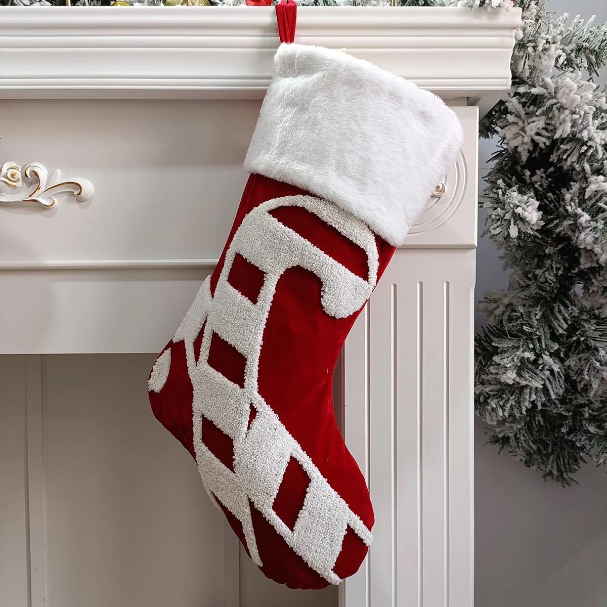 Set of 3 Big Christmas Decor Socks |  Festive Fireplace & Holiday Decor