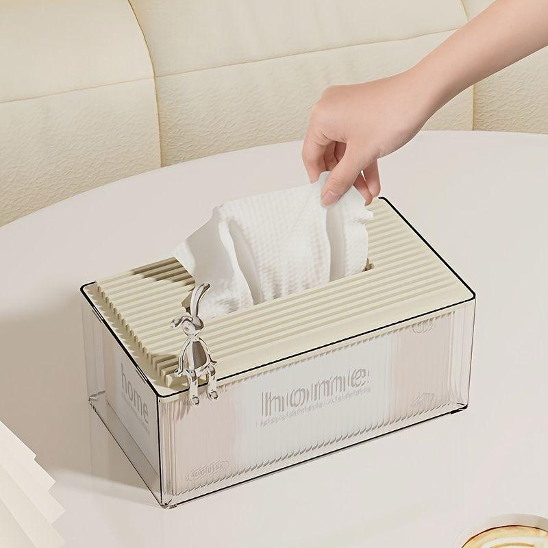 Transparent Acrylic Serviette / Napkin Holder with Spring | Stylish Table Organizer