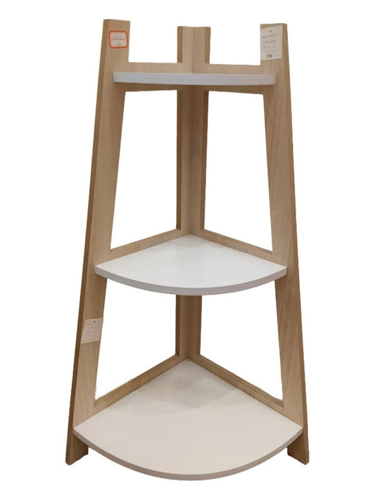 3 Tier Wooden Corner Storage Rack | Compact 118cm Organizer | 118cm x 38cm x 38cm