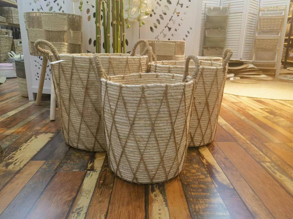 Set of 3 Handmade Stackable Baskets | Stylish Home Storage