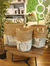 High Quality Set of 3 Handmade Stackable Baskets