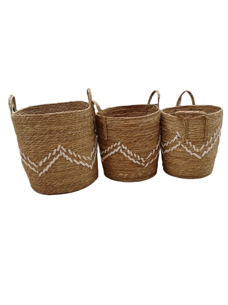 Set of 3 Stackable Handmade Baskets | Durable Storage Solution