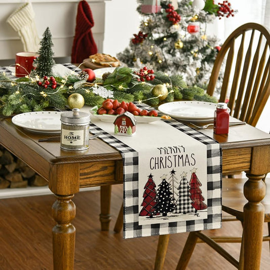 Christmas Table Runner | 33x183cm Linen Tablecloth