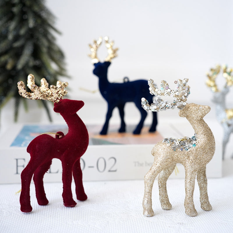 1pc Christmas Elk Decoration Christmas Deer Plastic Hanging Decorations