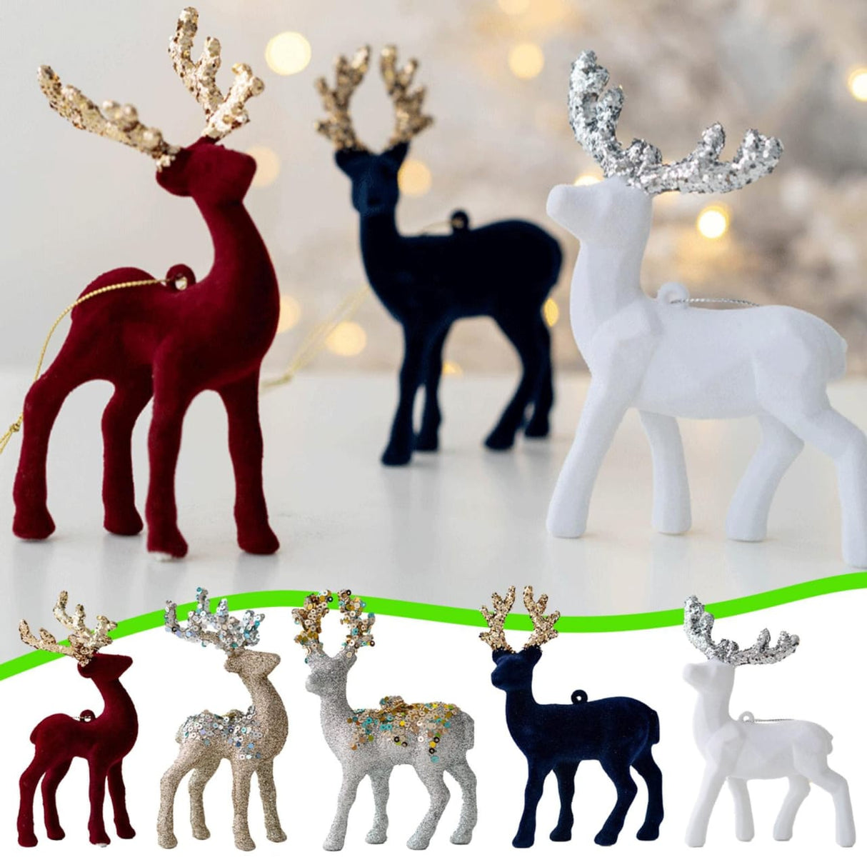 1pc Christmas Elk Decoration Christmas Deer Plastic Hanging Decorations