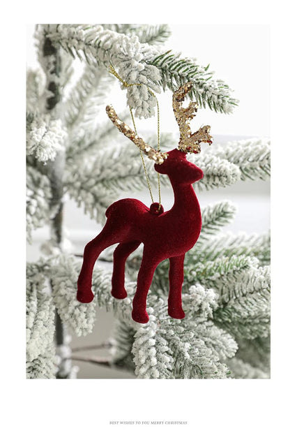 1pc Christmas Elk Decoration Christmas Deer Plastic Hanging Decorations