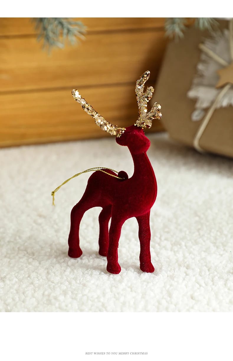 1pc Christmas Elk Decoration Christmas Deer Plastic Hanging Decorations