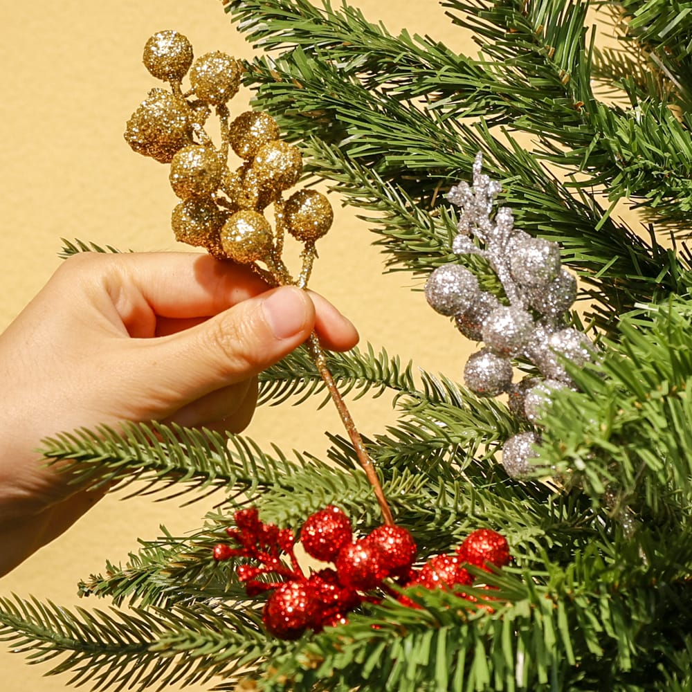 3 Heads Artificial Berries Branch Bouquet | Christmas DIY Crafts