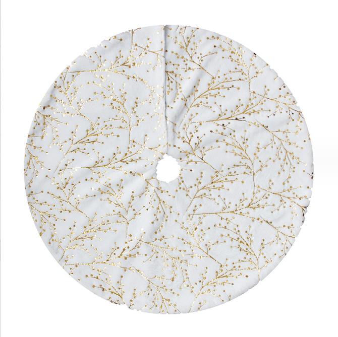 Christmas Tree Skirt with Gold and Silver Prints - 90cm