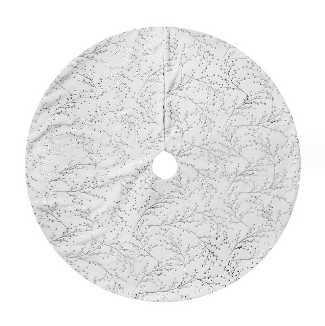 Christmas Tree Skirt with Gold and Silver Prints - 90cm